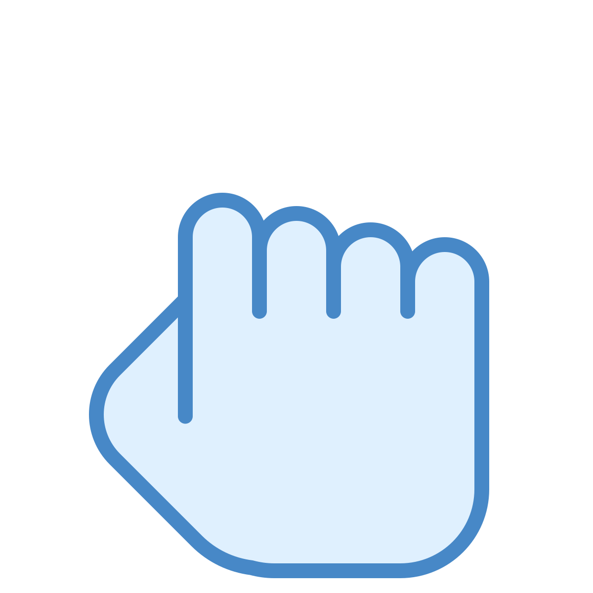 blue ui style one finger  v2 icon