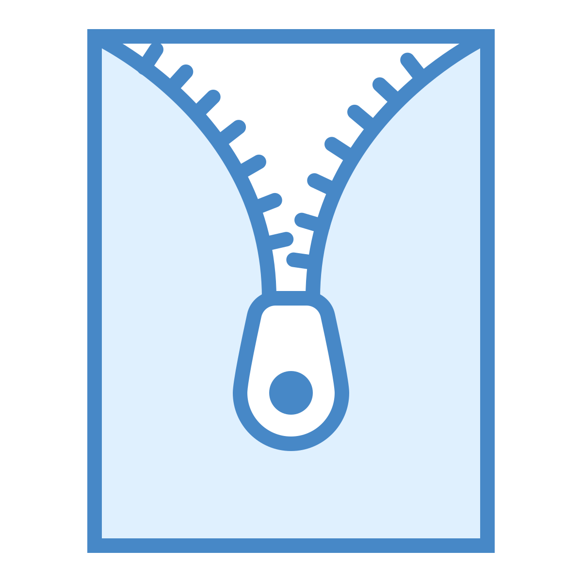blue ui style open archive icon