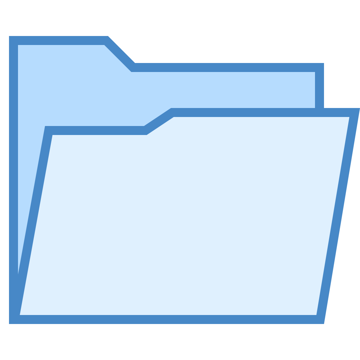 blue ui style opened folder icon