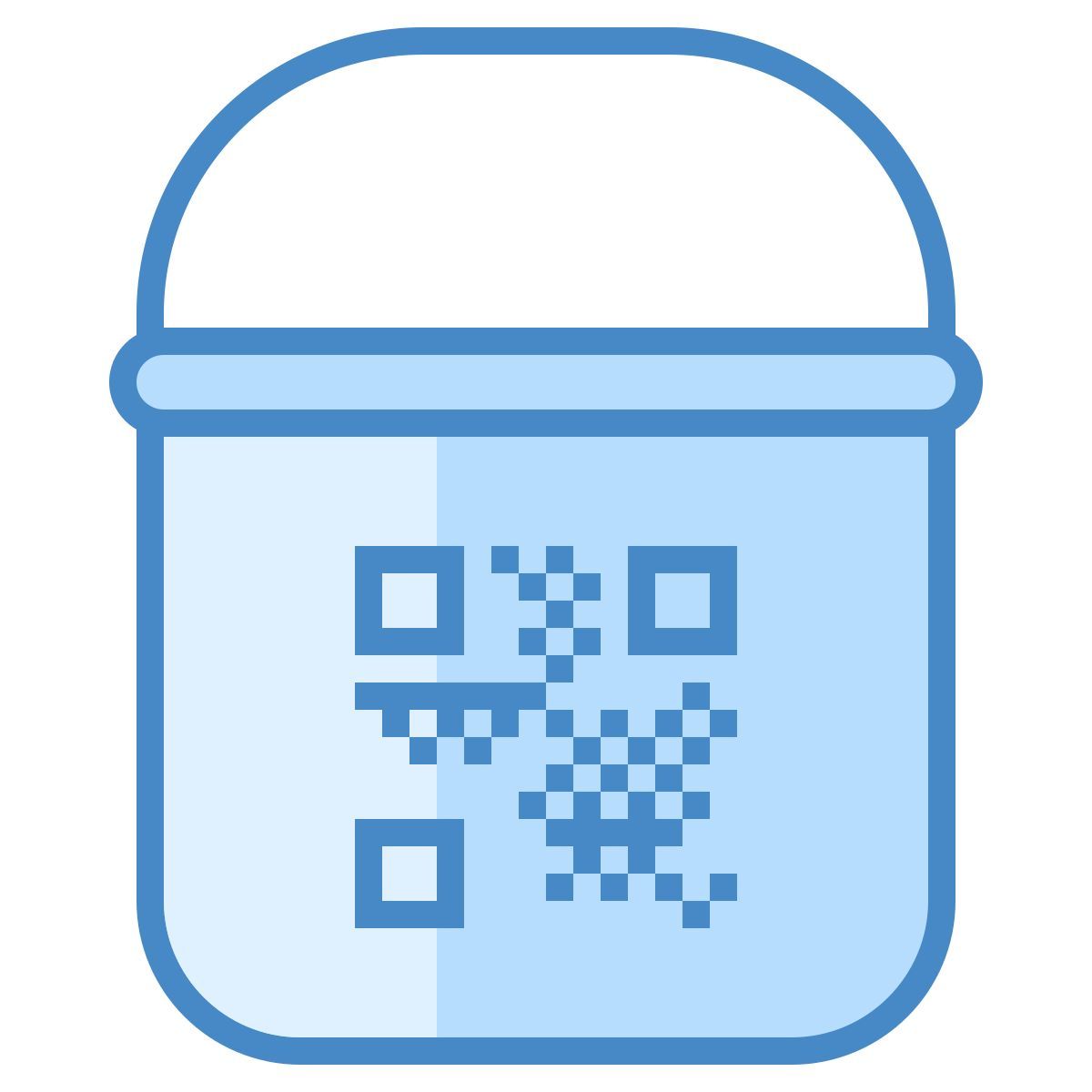 blue ui style paint bucket with qr icon