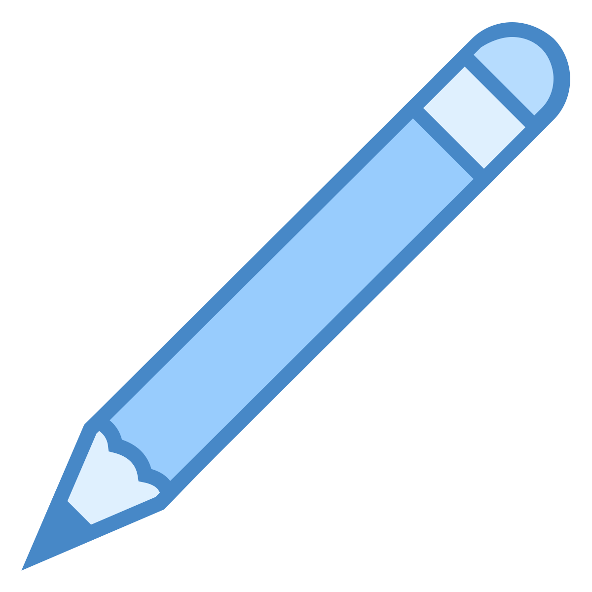blue ui style pencil  v2 icon
