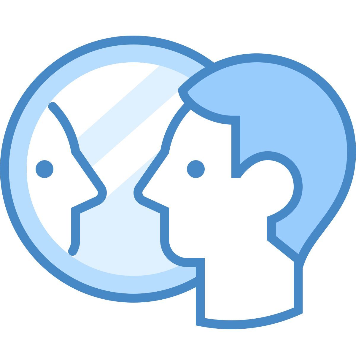 blue ui style persona in uno specchio icon