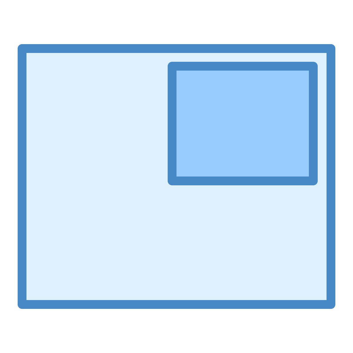 blue ui style picture in picture icon