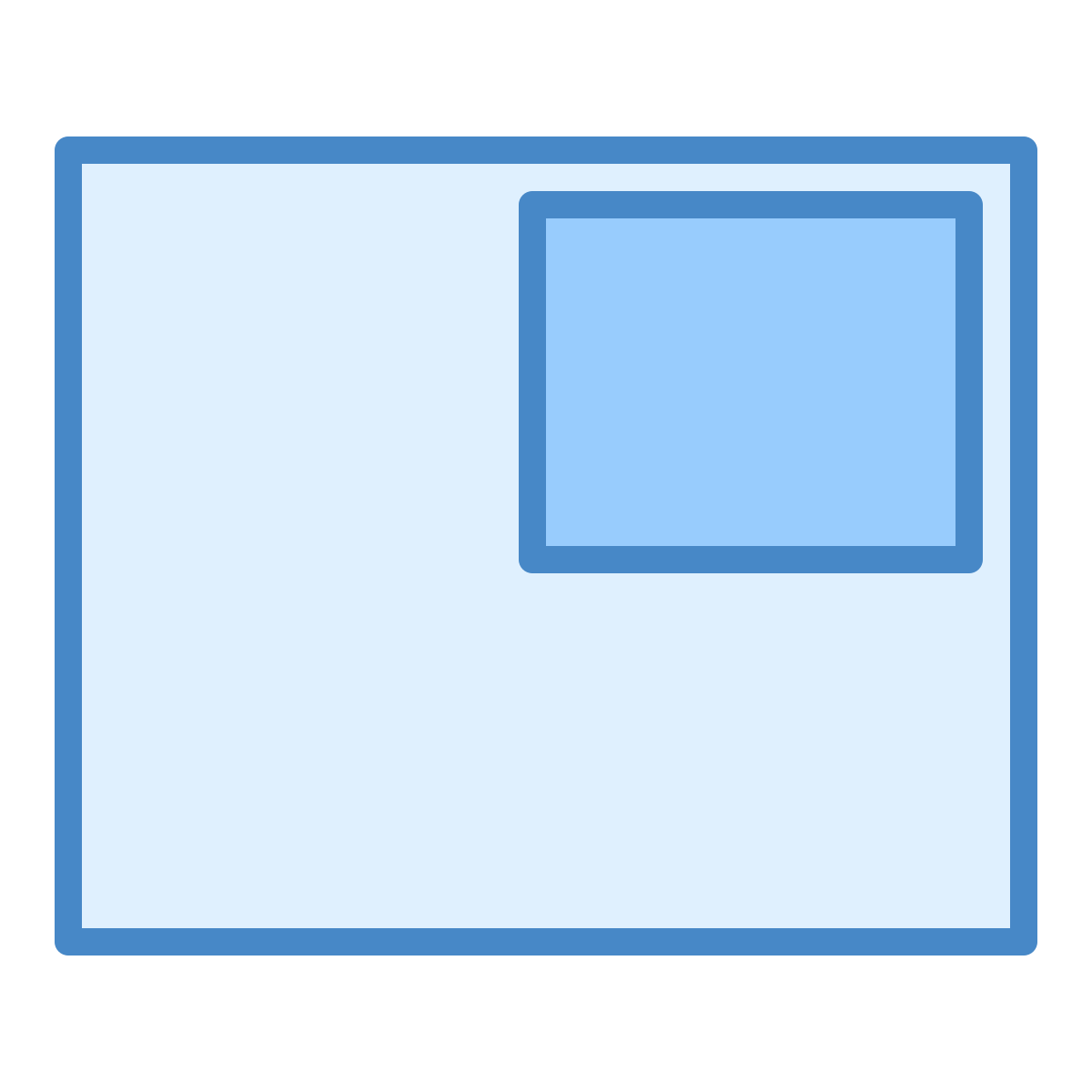 blue ui style picture in picture icon