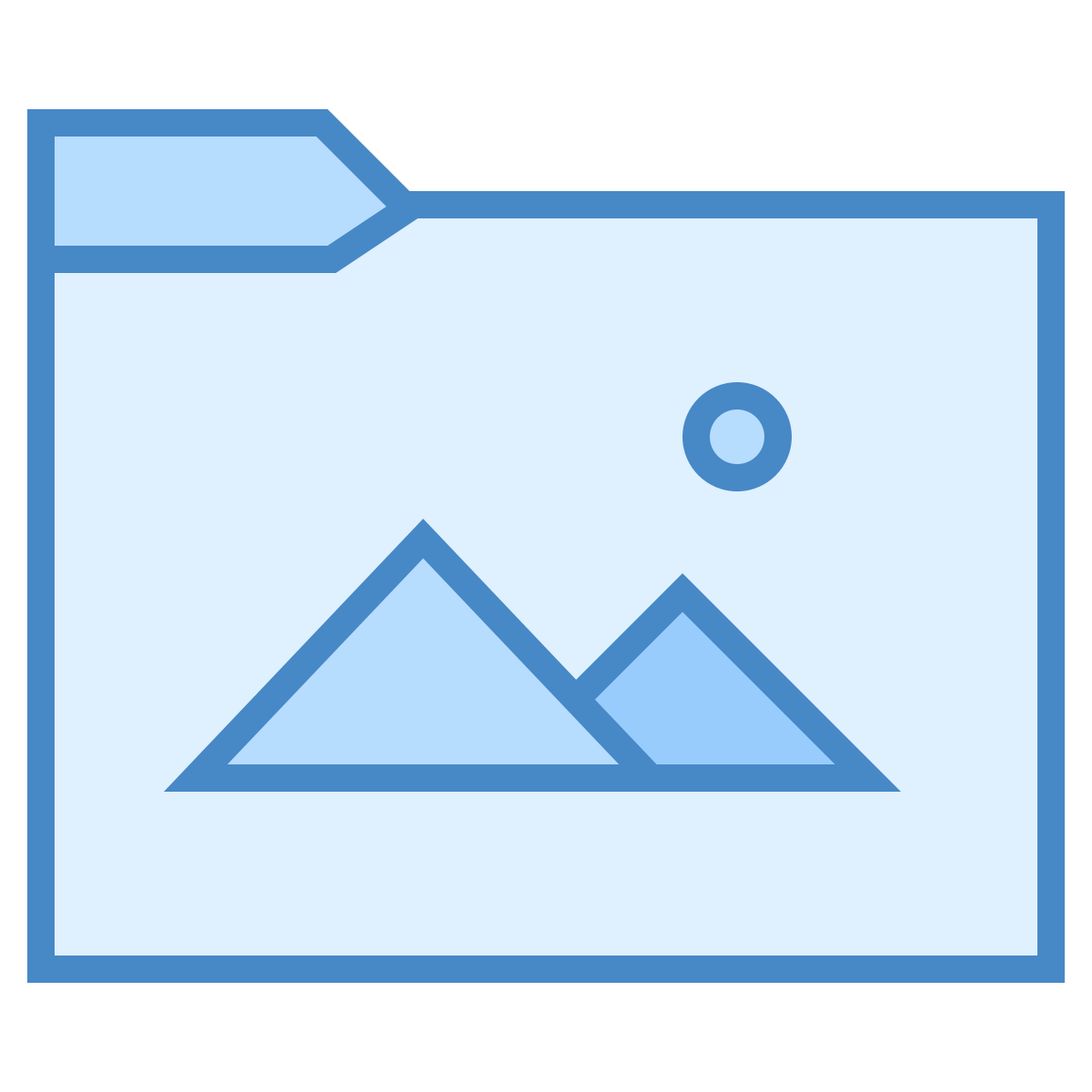 blue ui style pictures folder icon