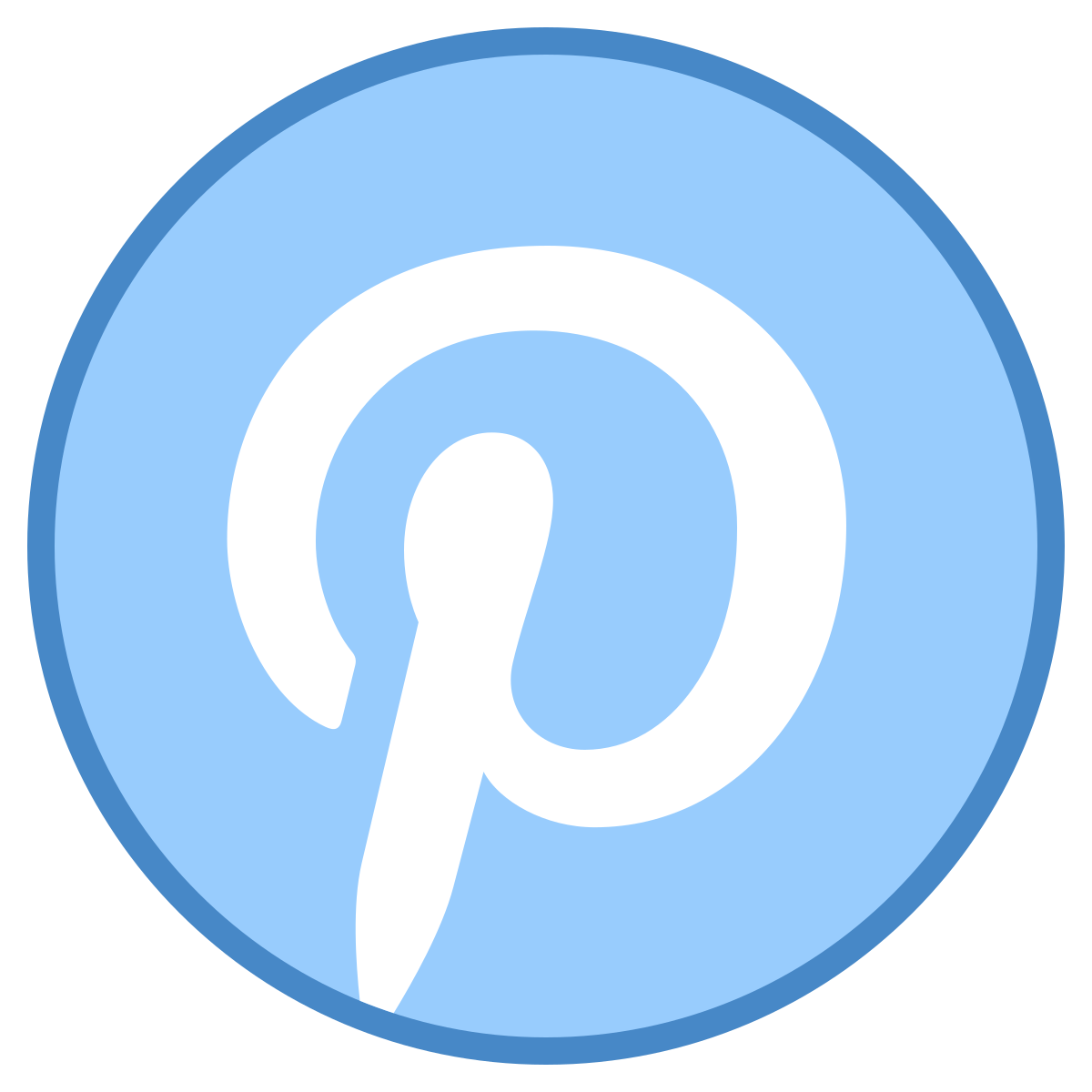 blue ui style pinterest icon