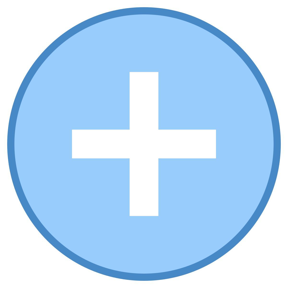 blue ui style plus icon