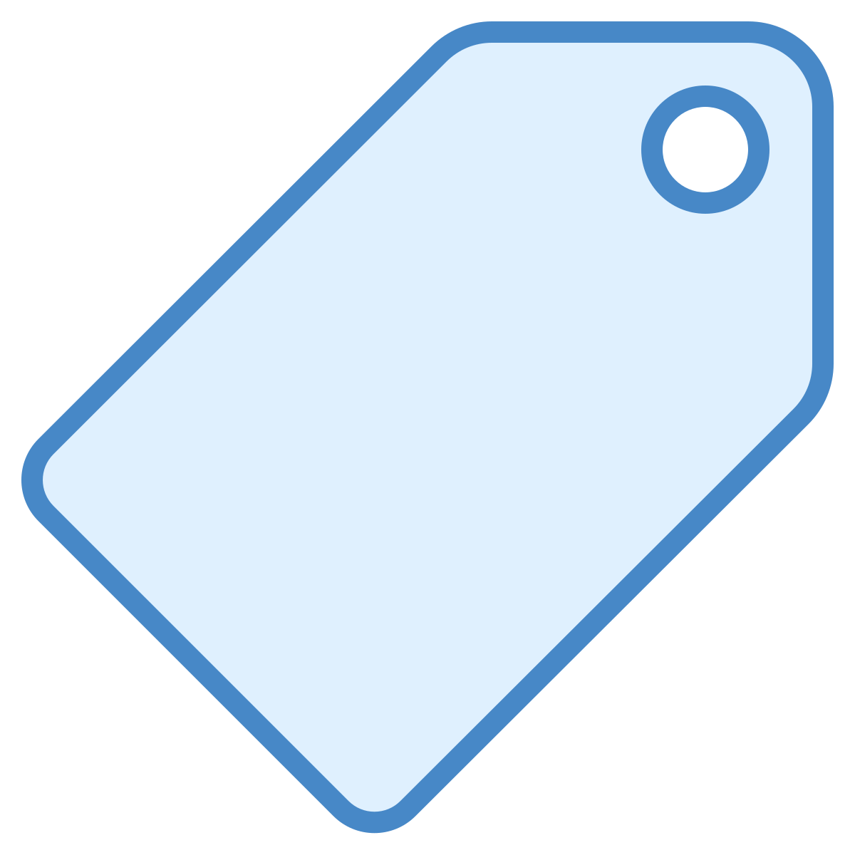 blue ui style price tag icon