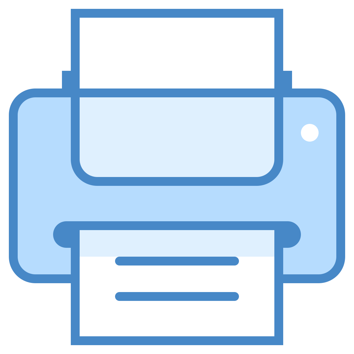 blue ui style print icon