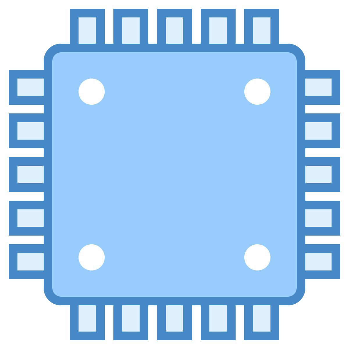 blue ui style procesador icon