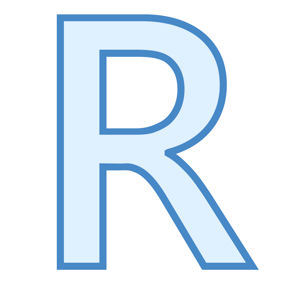 blue ui style r icon