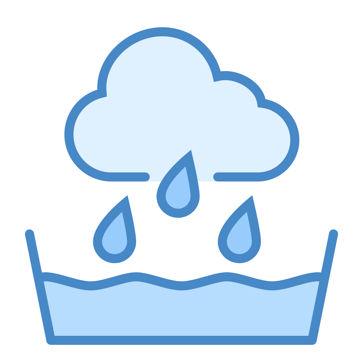 blue ui style rainwater catchment icon