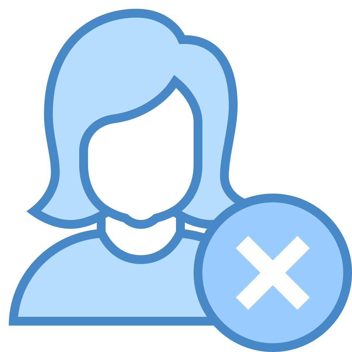 blue ui style 删除女用户 icon