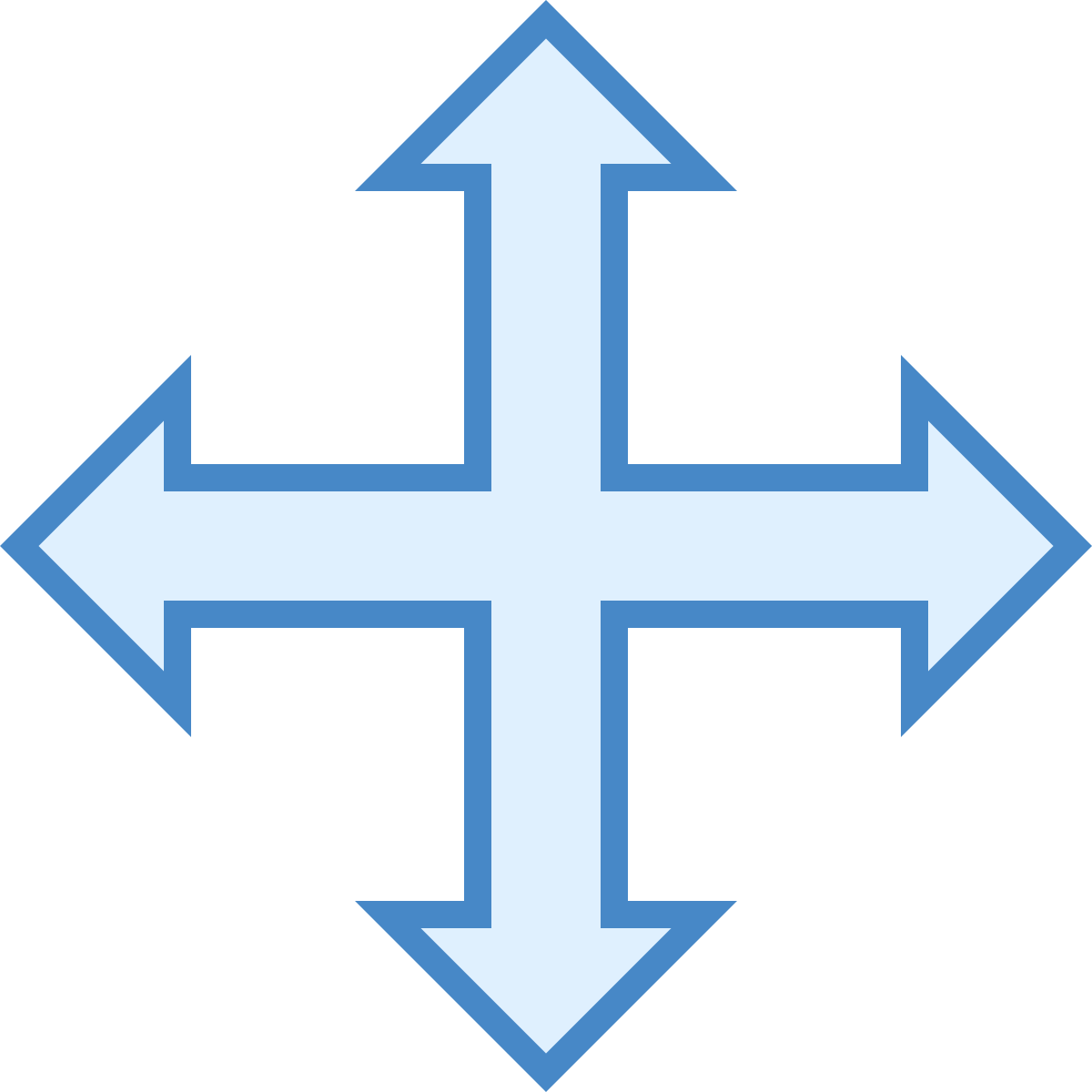 blue ui style resize four directions icon