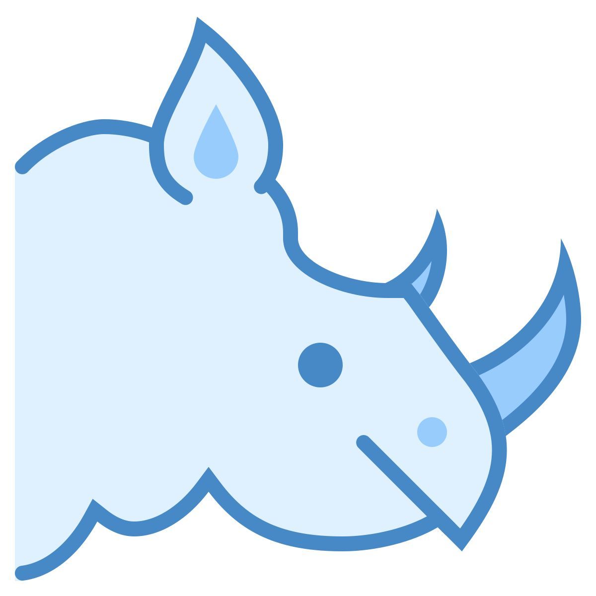 blue ui style rinoceronte icon
