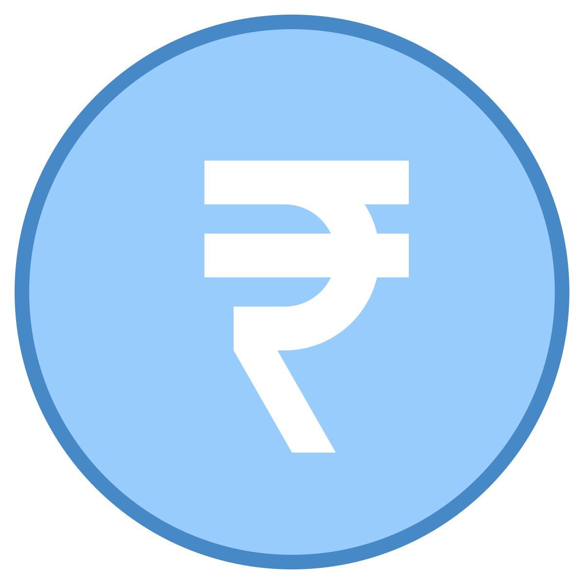 blue ui style rupee icon