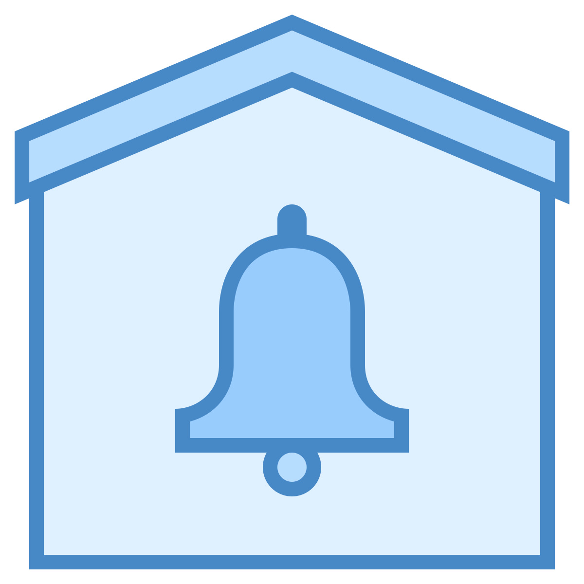 blue ui style secured by alarm system icon
