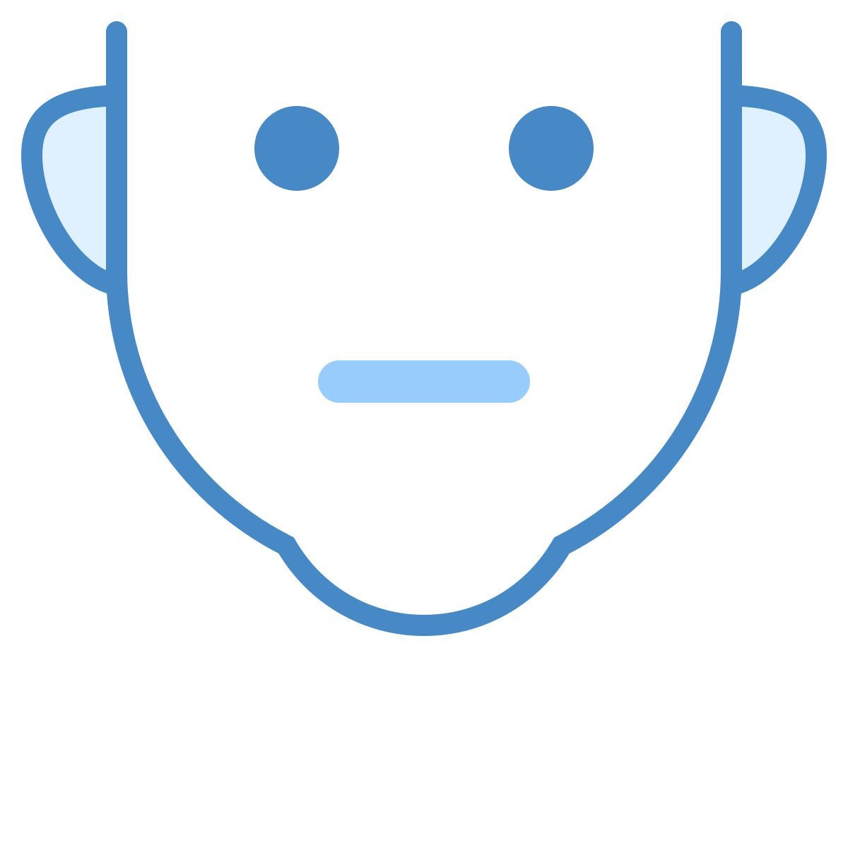 blue ui style 함 얼굴 icon