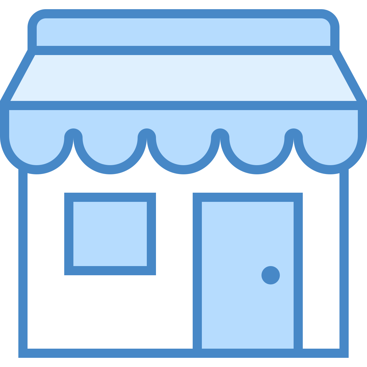 blue ui style shop icon