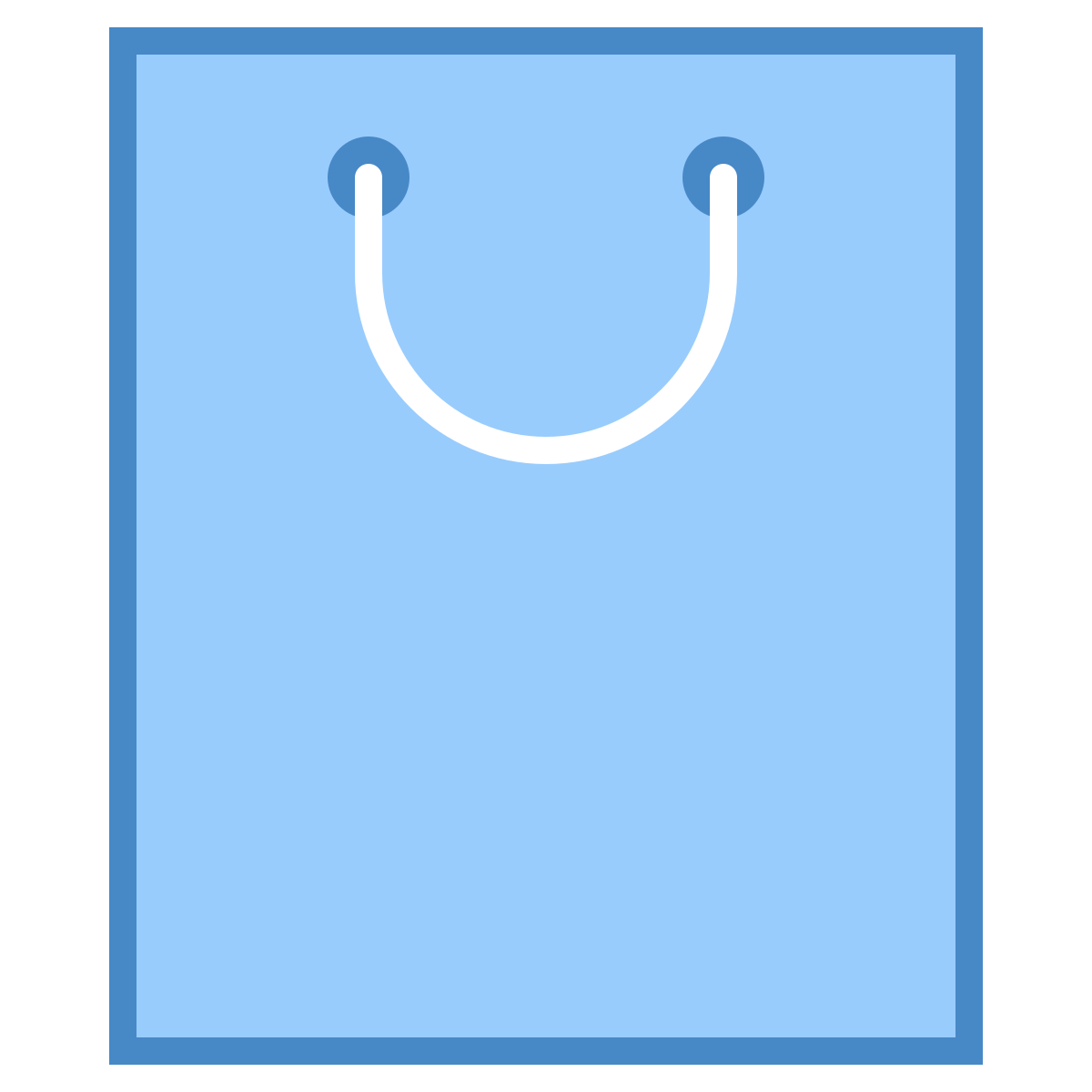 blue ui style shopping bag  v2 icon