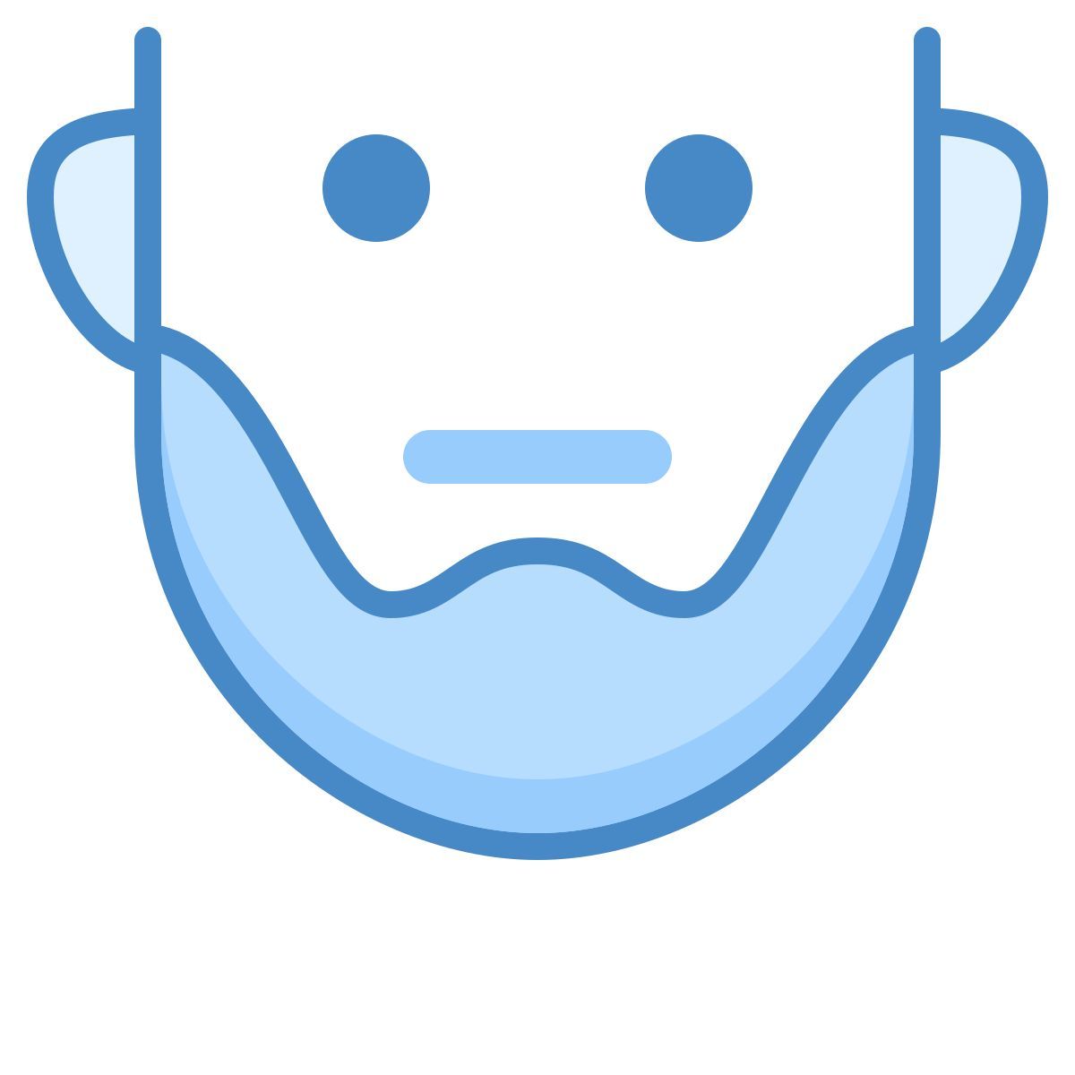 blue ui style kurzer bart icon