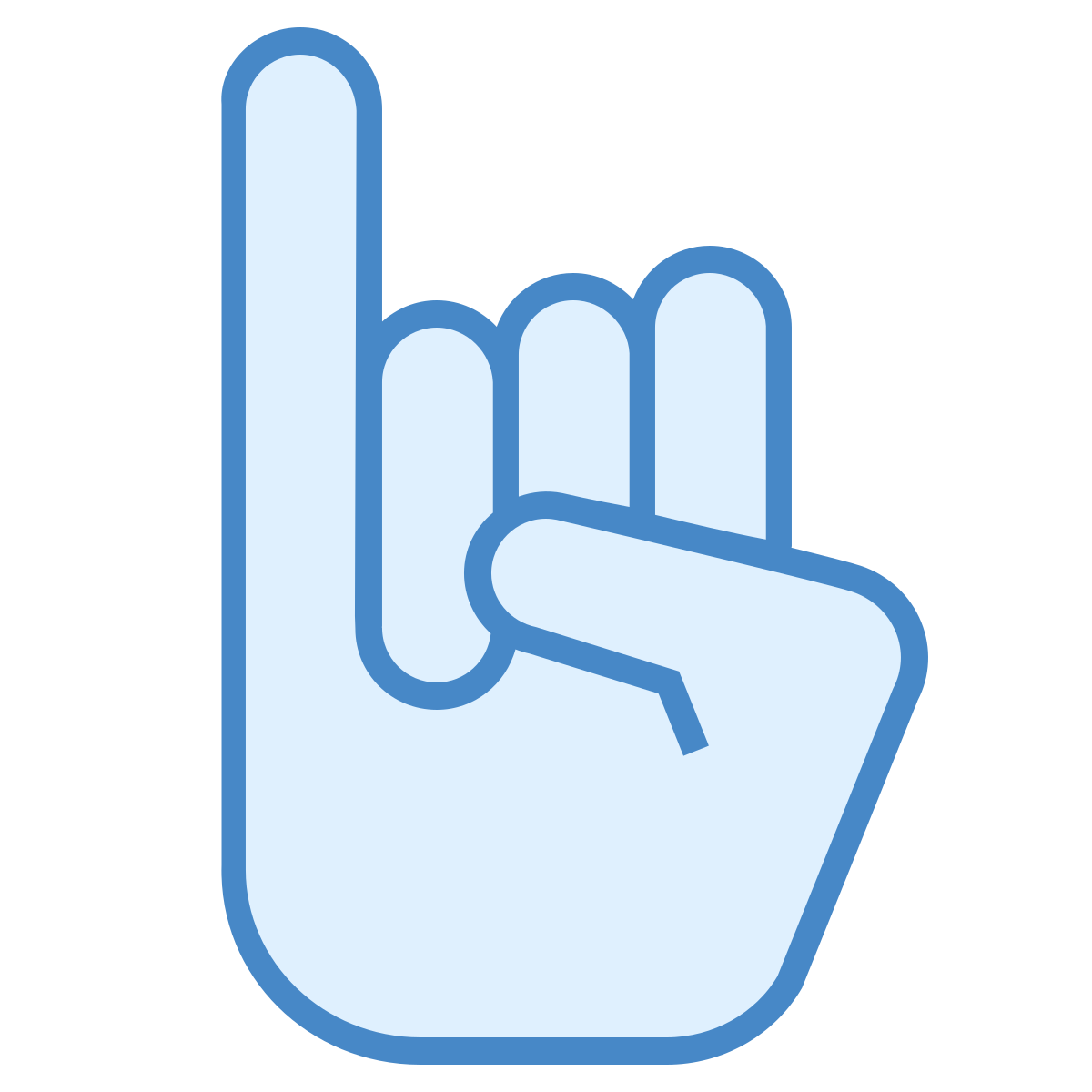 blue ui style sign language i icon
