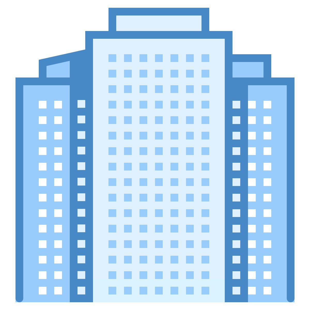 blue ui style wolkenkratzer icon