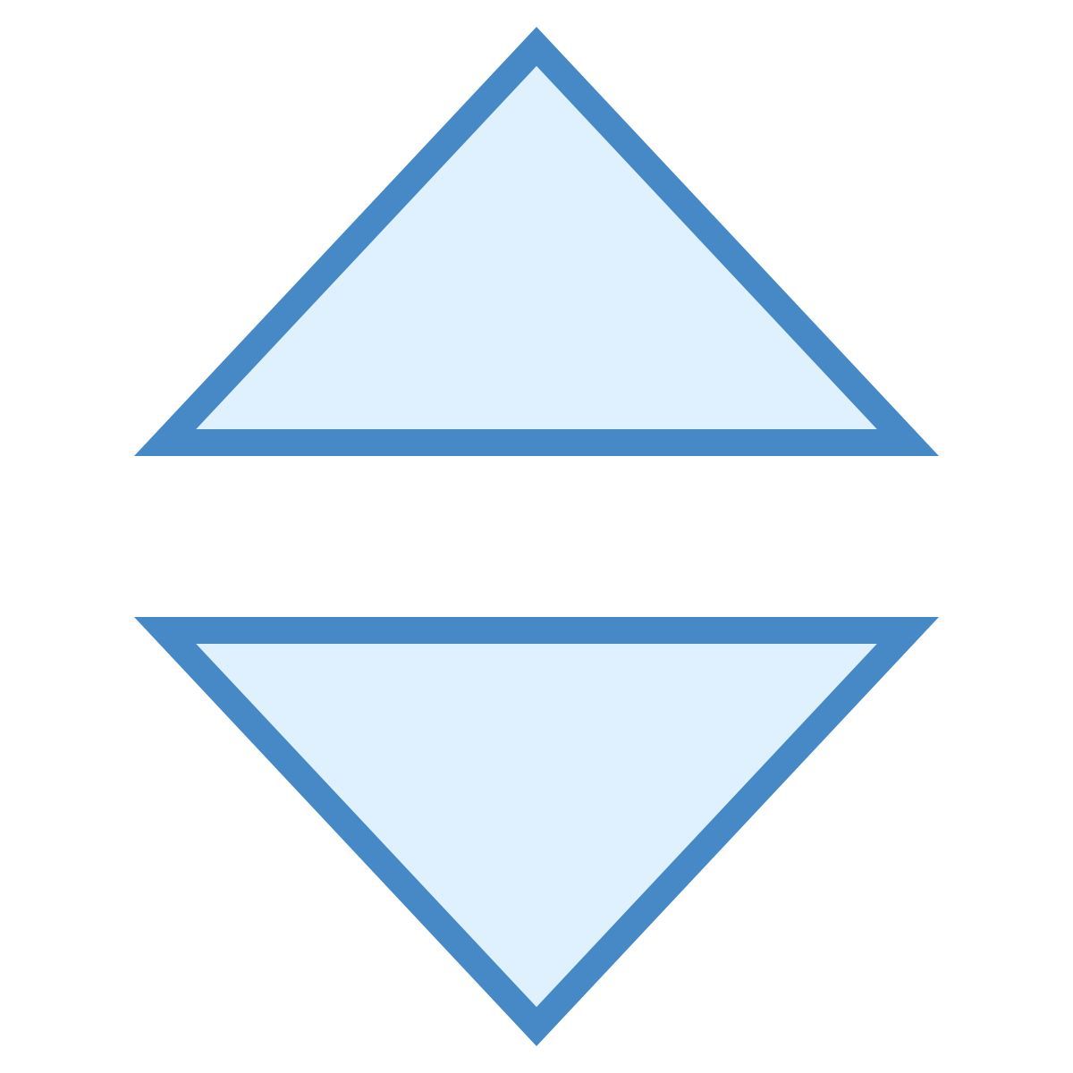 blue ui style sorting arrowheads icon