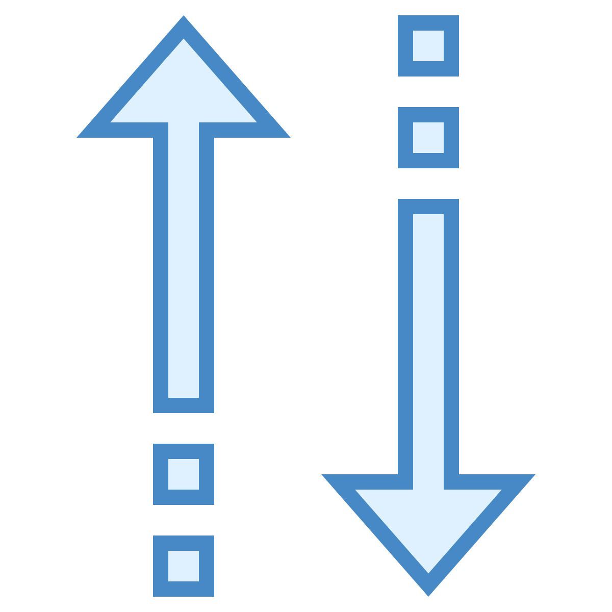 blue ui style sortierpfeile icon