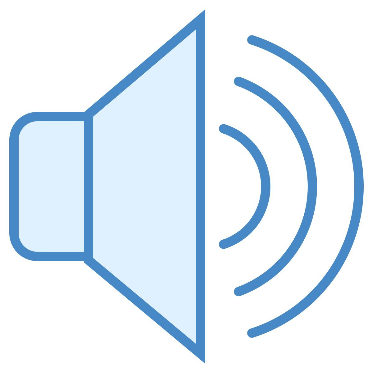 blue ui style lautsprecher icon