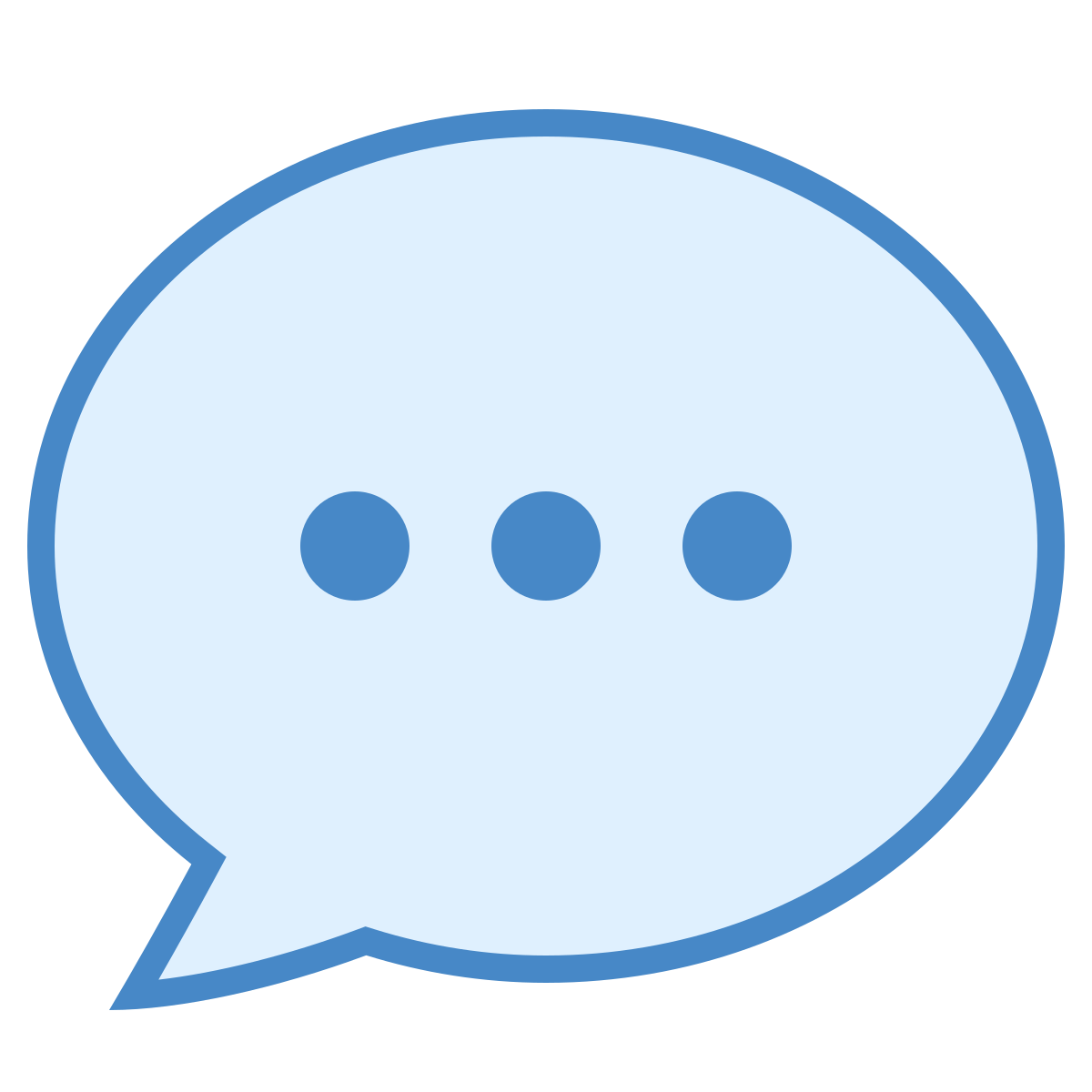 blue ui style speech bubble with dots icon