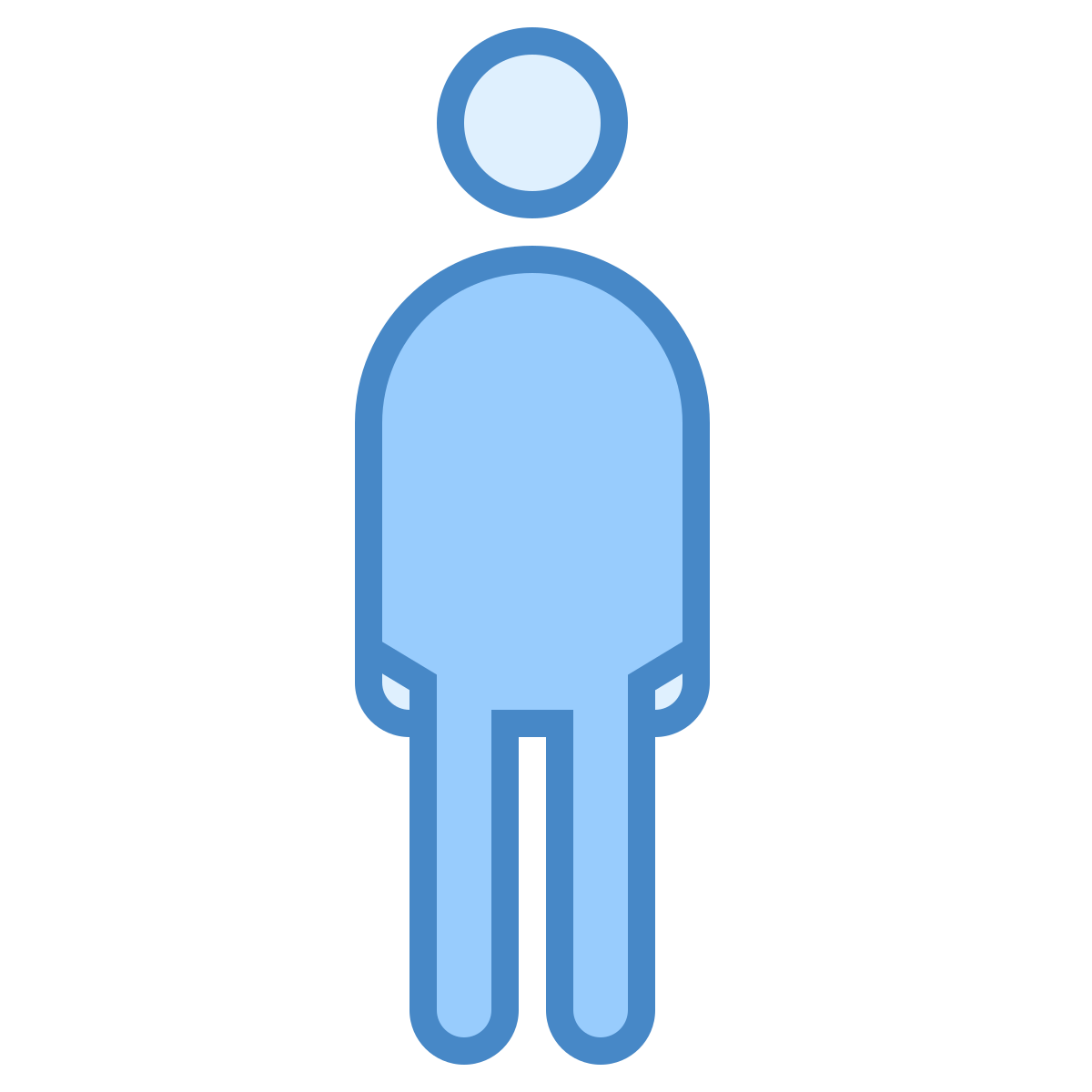 blue ui style standing man icon