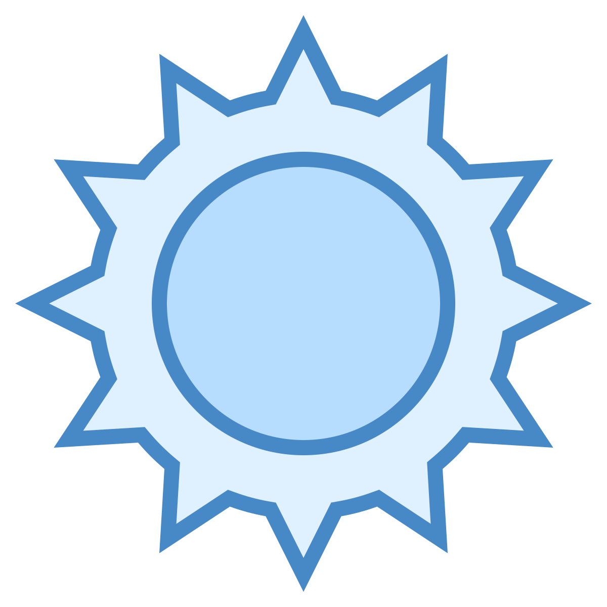 blue ui style sun icon