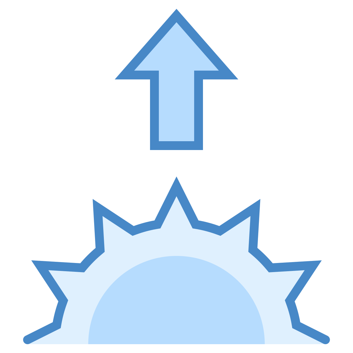 blue ui style sunrise icon