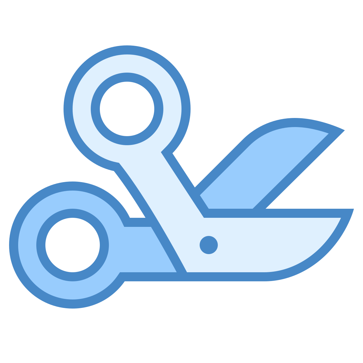 blue ui style surgical scissors icon