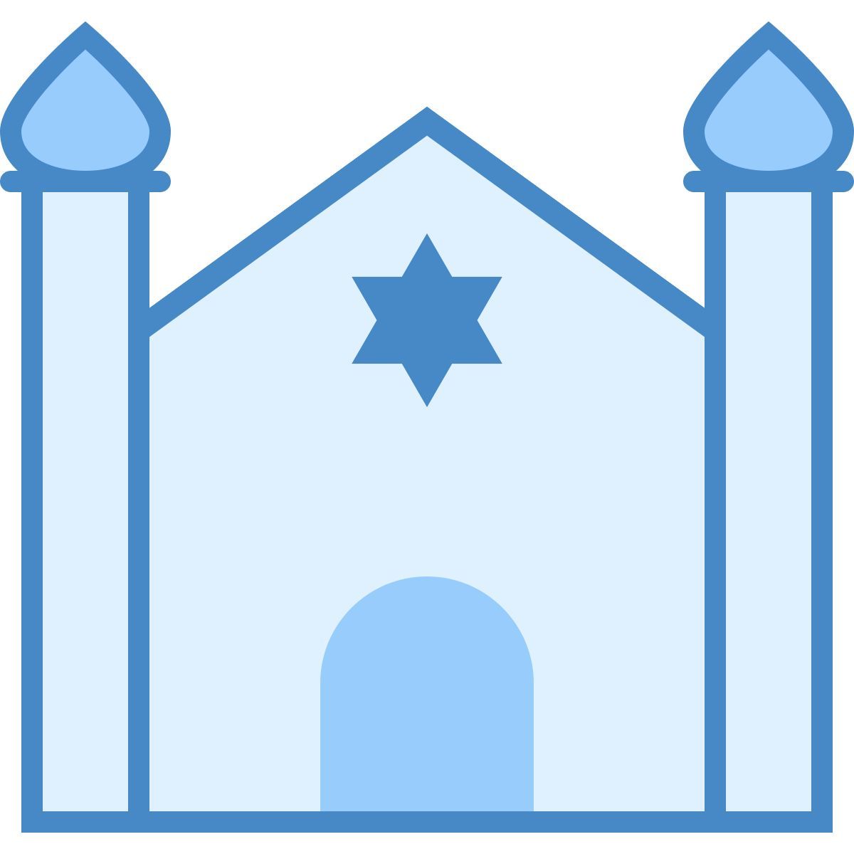 blue ui style synagogue icon