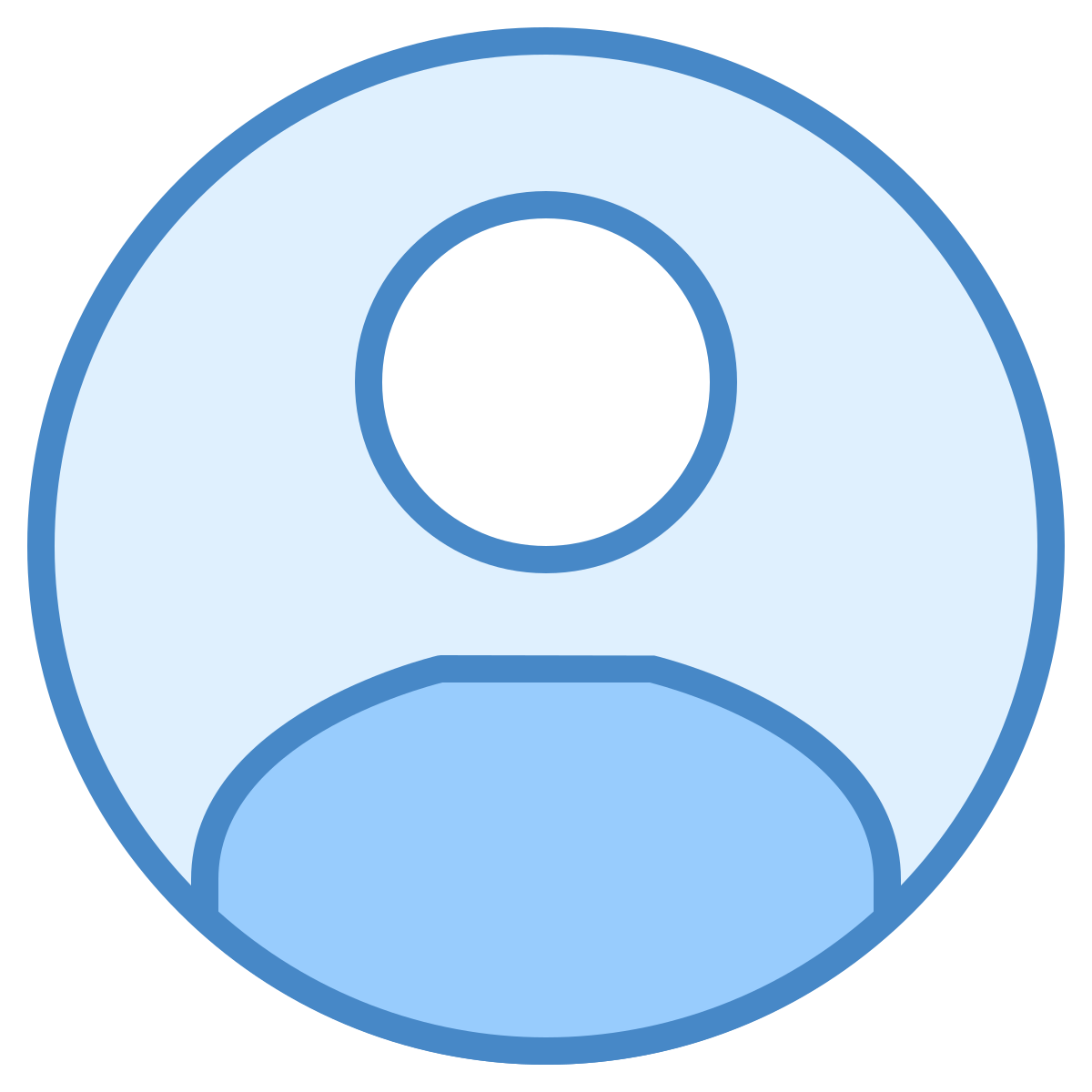 blue ui style test account icon
