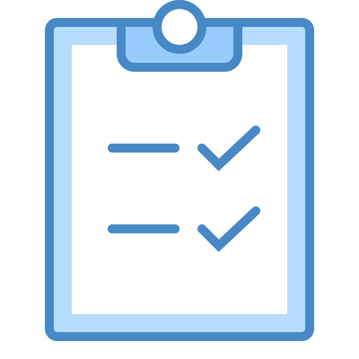 blue ui style test passed icon