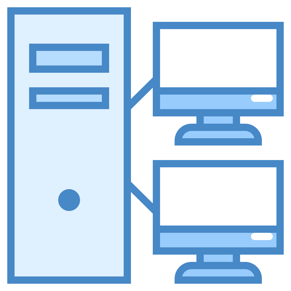 blue ui style thin client icon