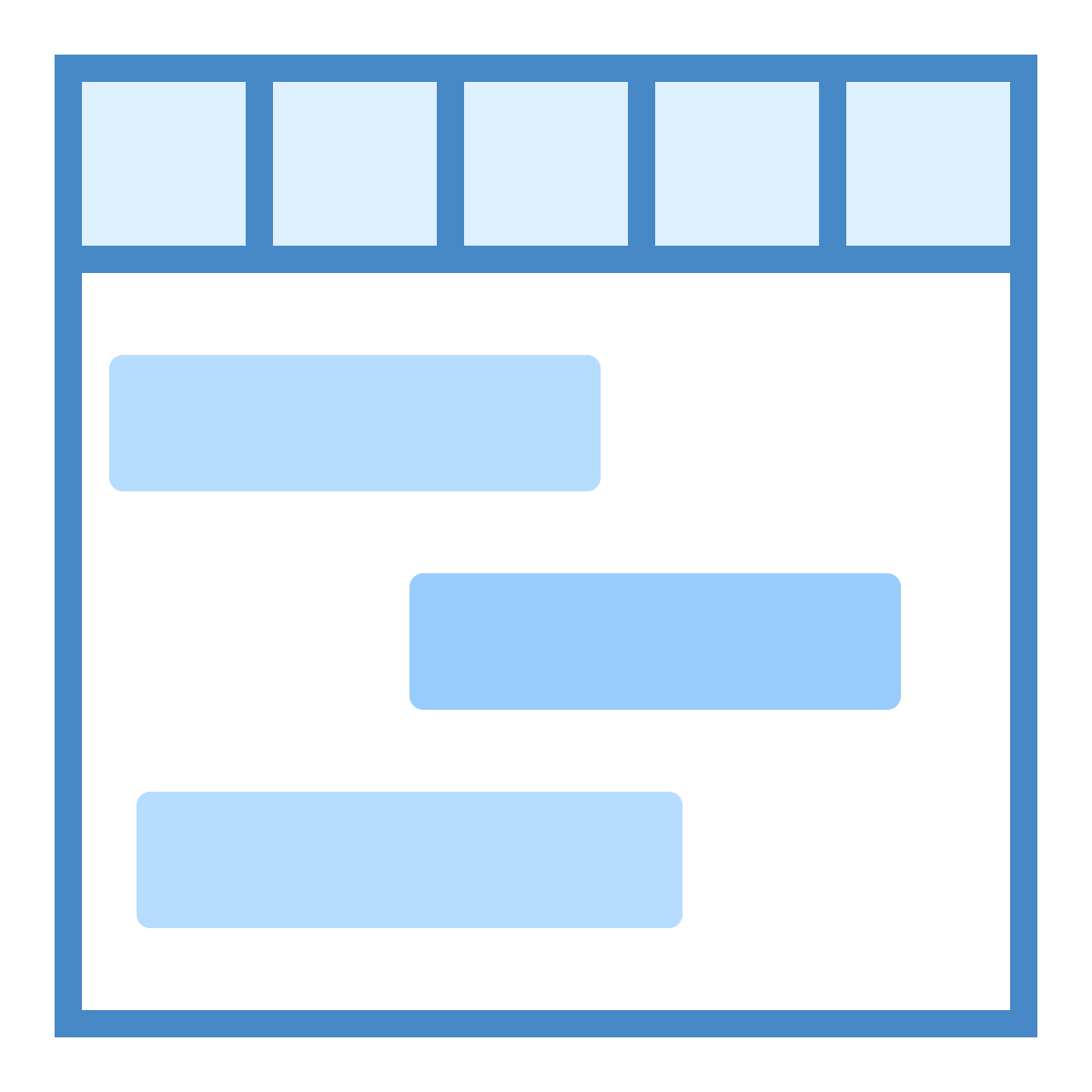 blue ui style timeline week icon