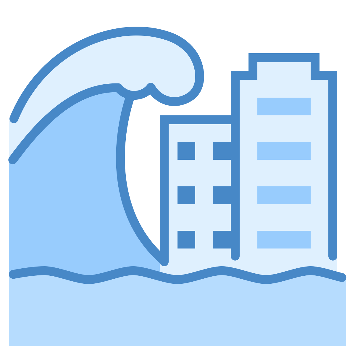 blue ui style tsunami icon