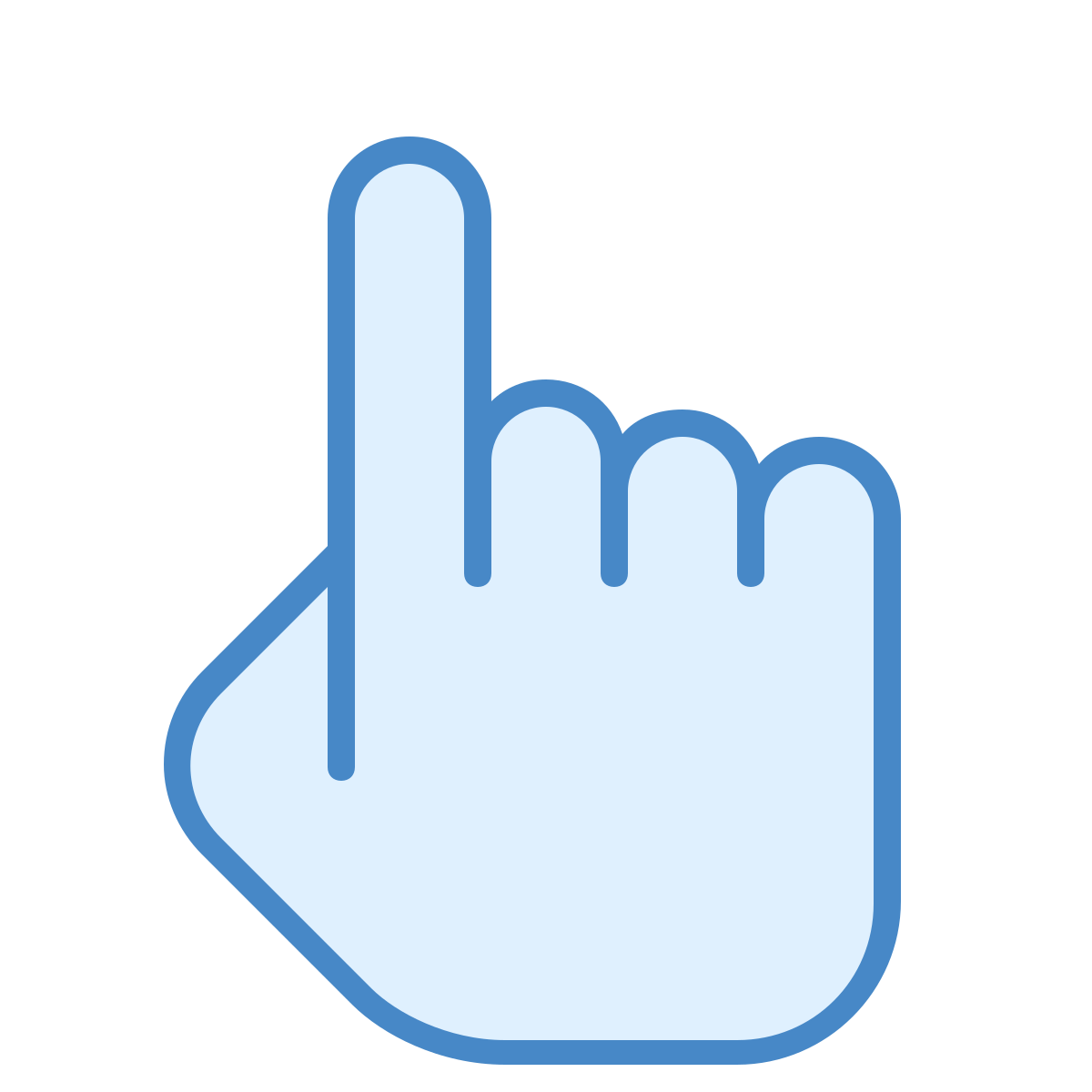 blue ui style two fingers  v2 icon