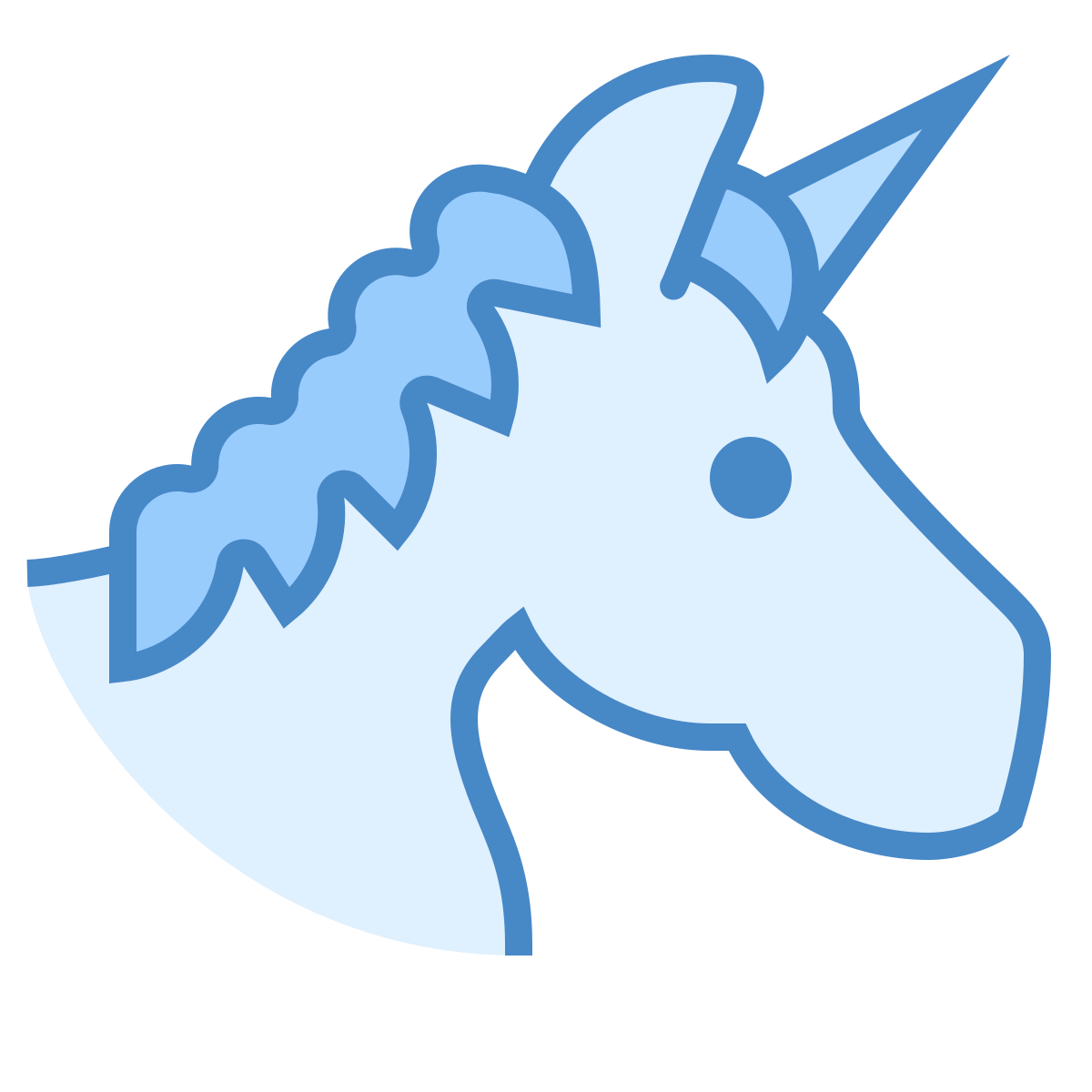 blue ui style unicorn  v2 icon