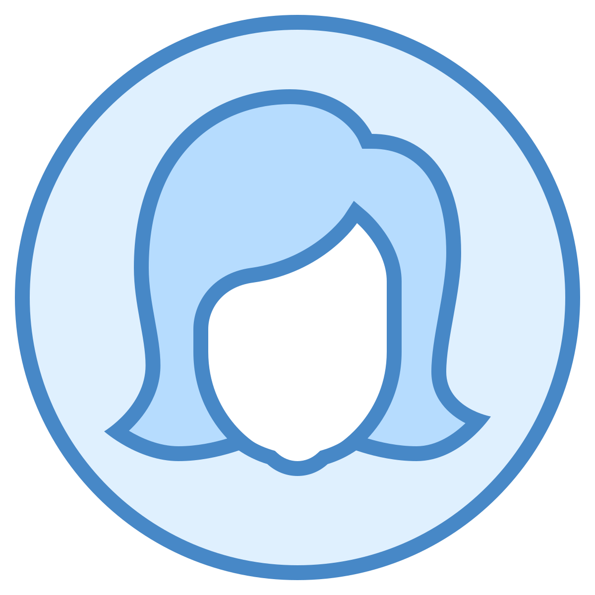 blue ui style user female circle icon