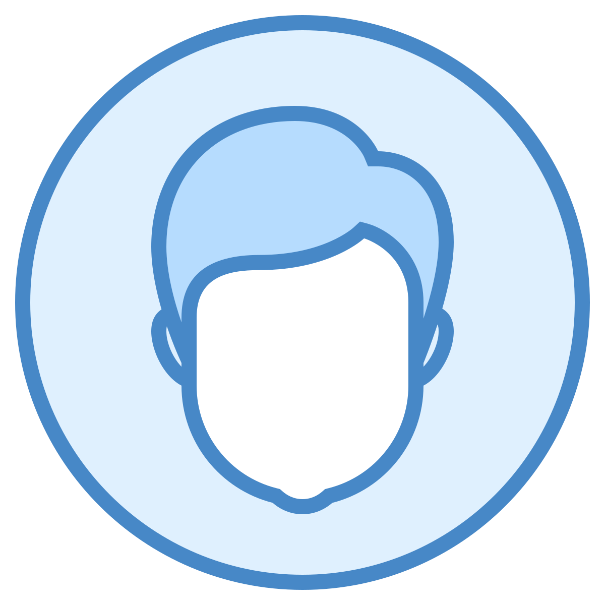 blue ui style user male circle icon