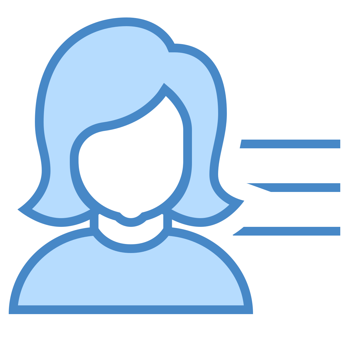blue ui style user menu female icon