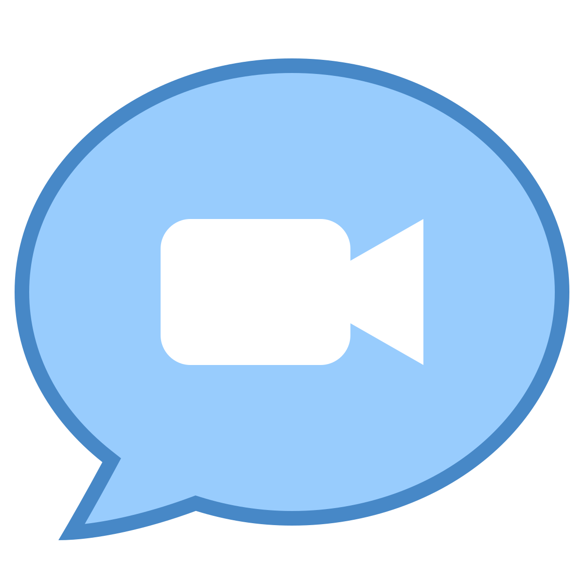 blue ui style video message icon