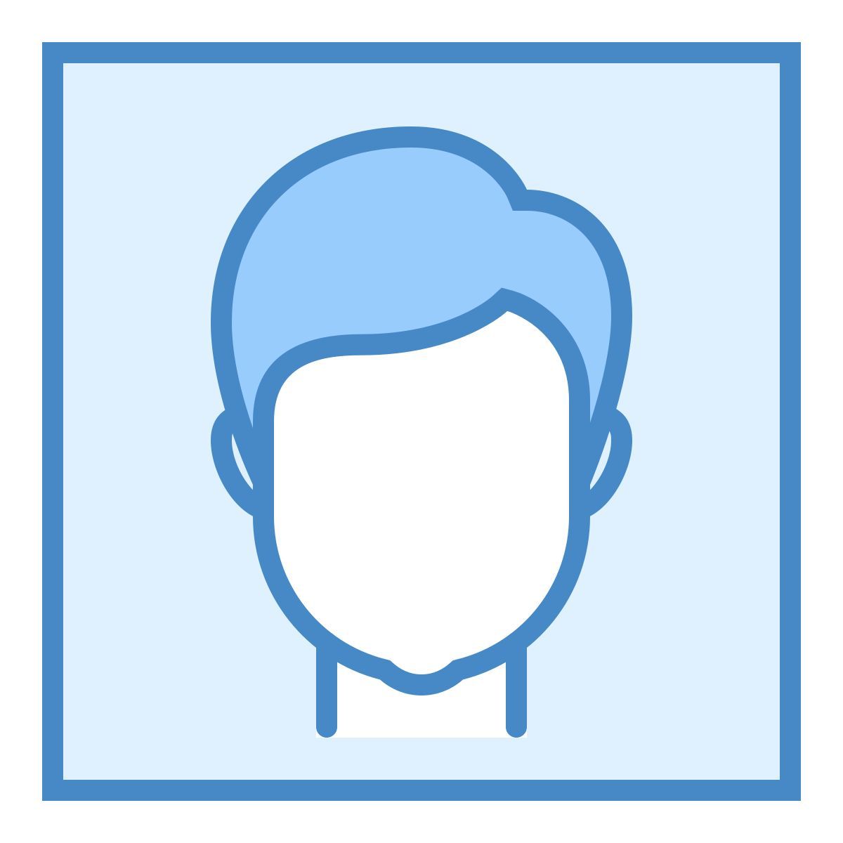 blue ui style webcam man icon