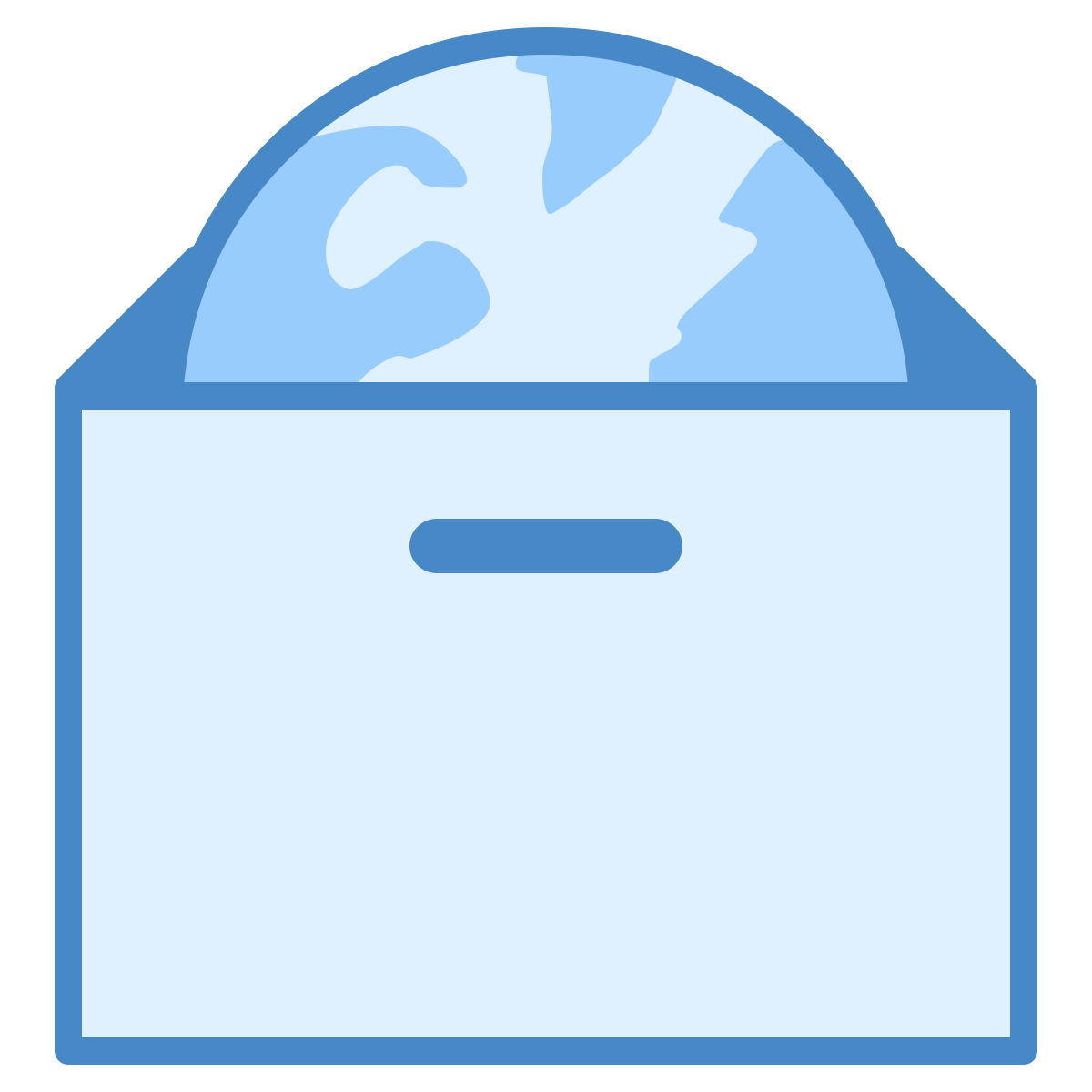 blue ui style worldwide delivery icon