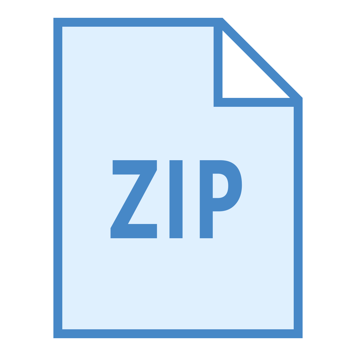blue ui style zip icon
